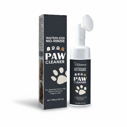 Dog paw cleaner with packaging on a white background