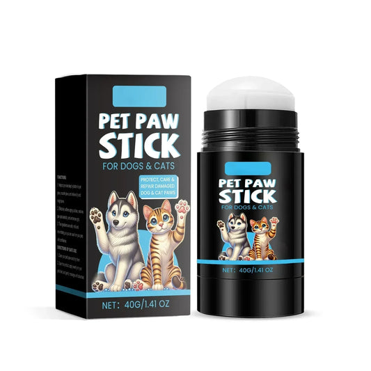 Pet Paw Stick packaging with black stick and box on a white background